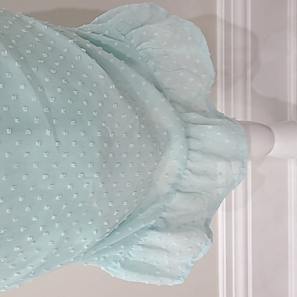 Evilly Bazir Seafom Green Off Shoulder Ruffle Dress - Picture 4 of 8